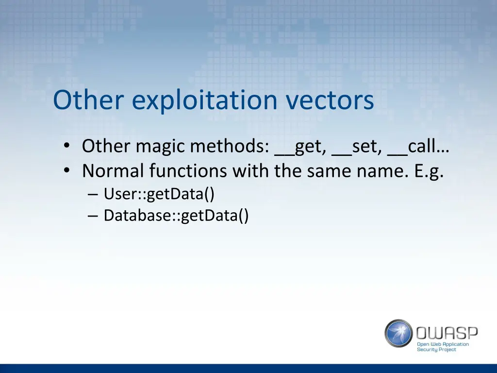 other exploitation vectors