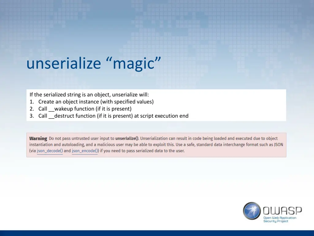 unserialize magic