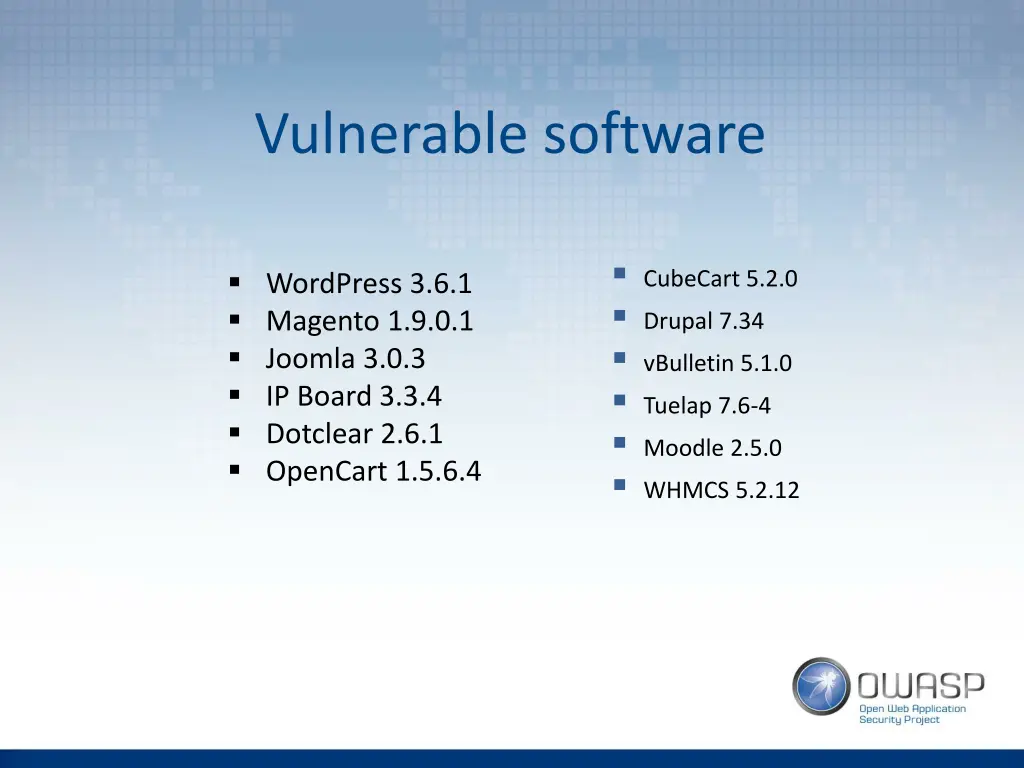 vulnerable software