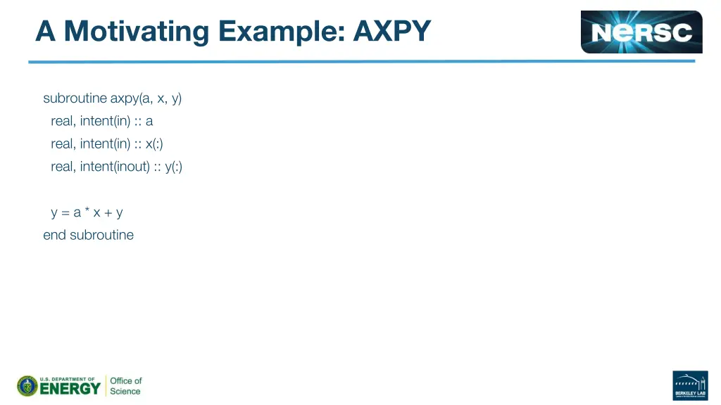 a motivating example axpy 1