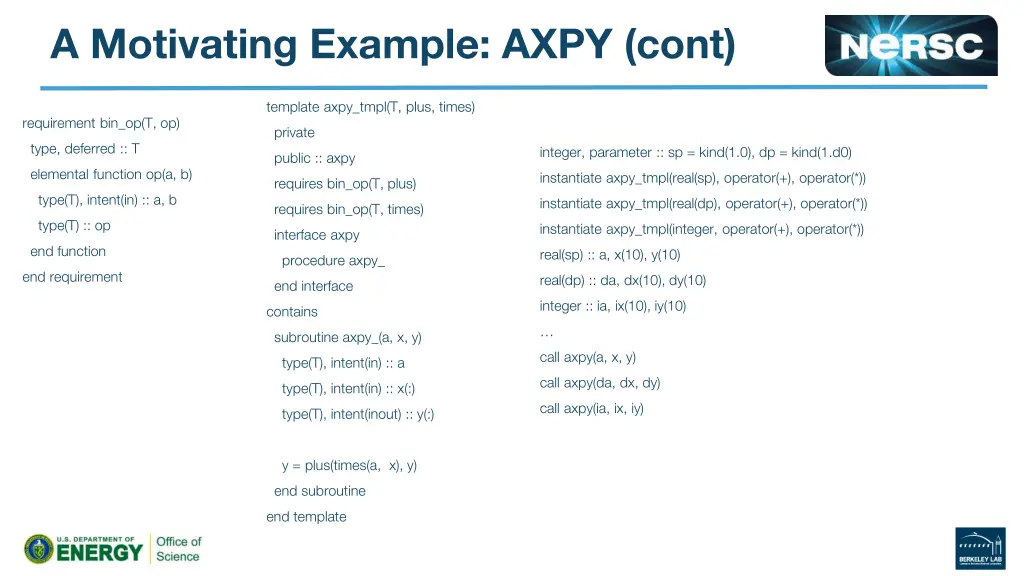 a motivating example axpy cont 1