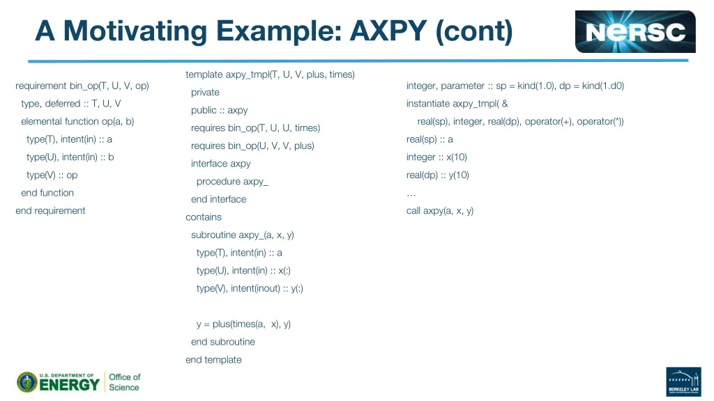 a motivating example axpy cont 2