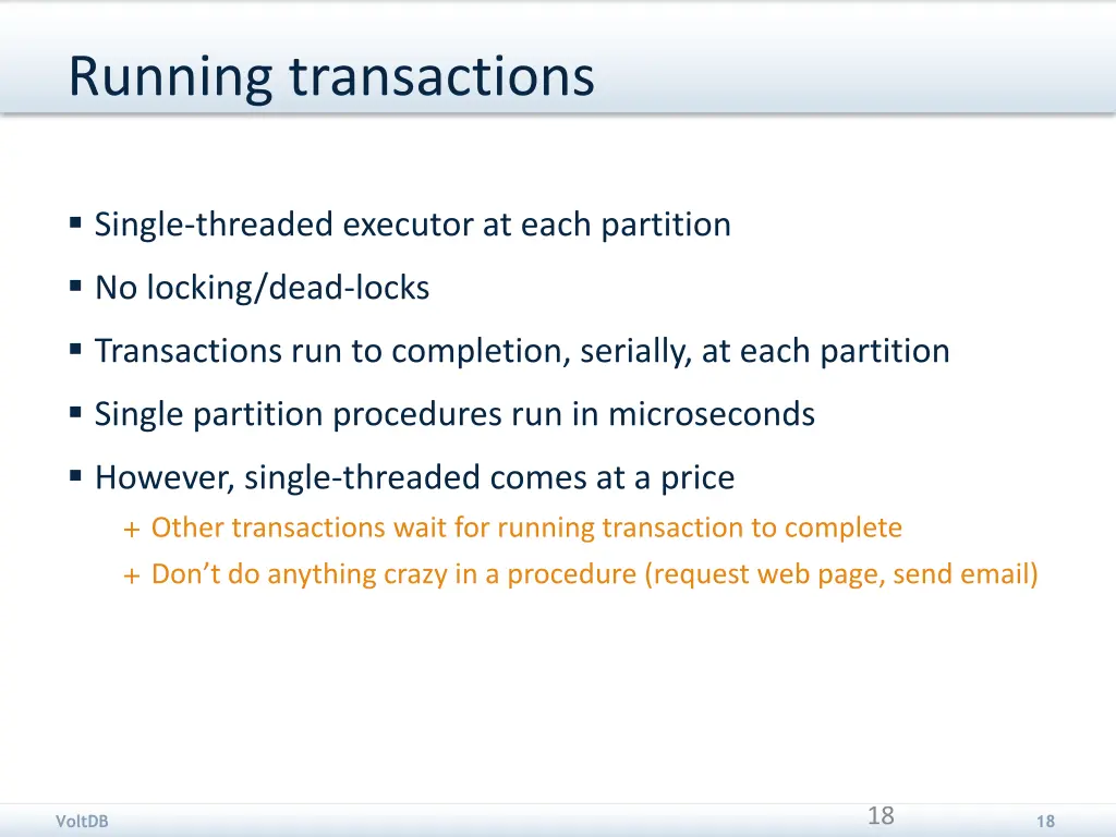 running transactions