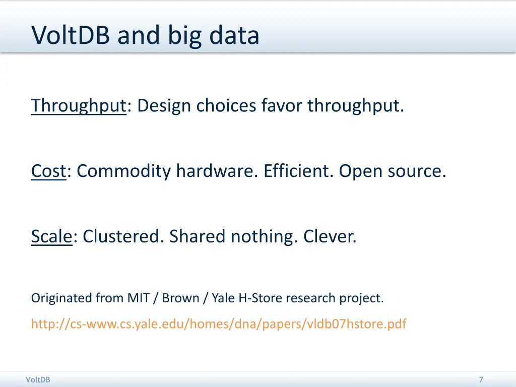 voltdb and big data