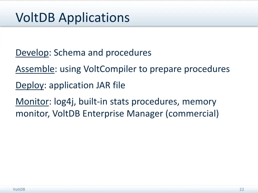 voltdb applications