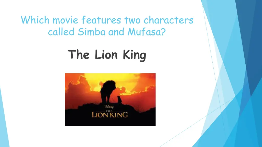 which movie features two characters called simba