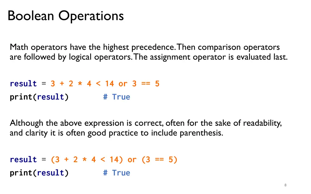 boolean operations 2