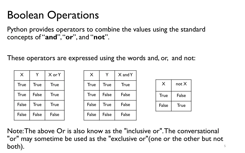 boolean operations