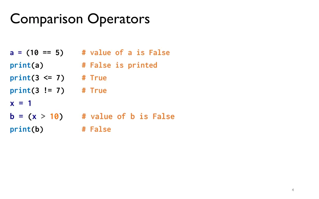 comparison operators 1