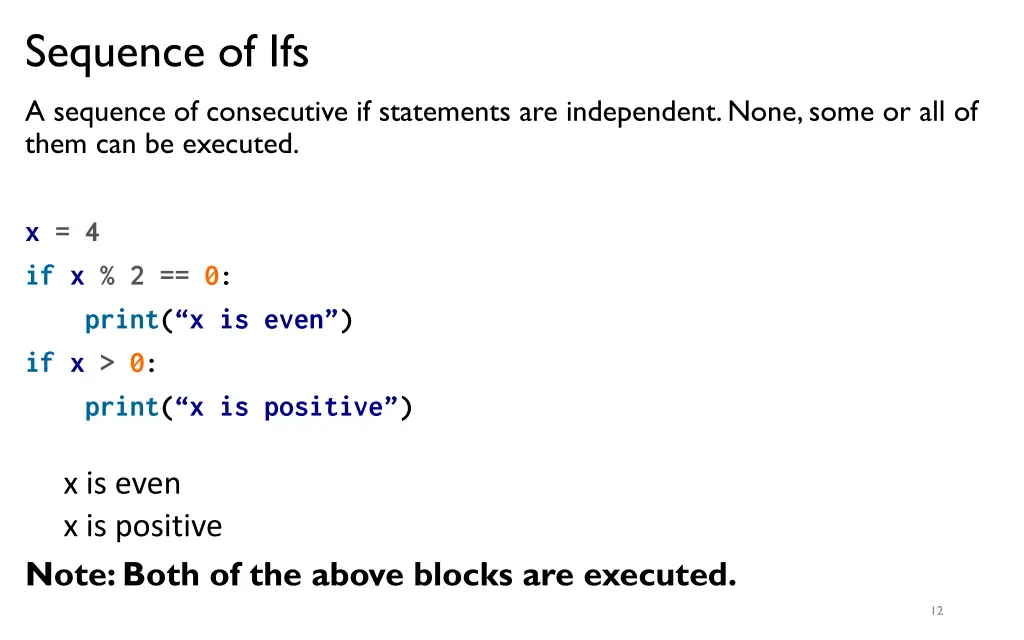 sequence of ifs