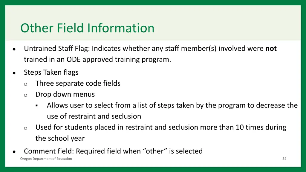 other field information