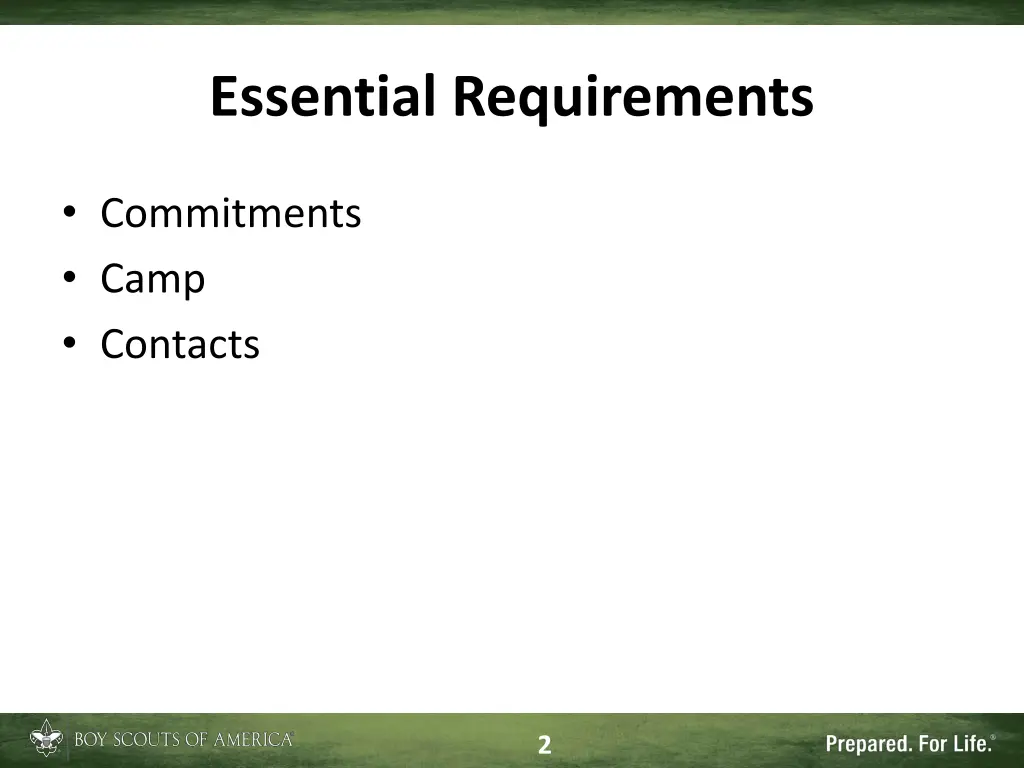 essential requirements