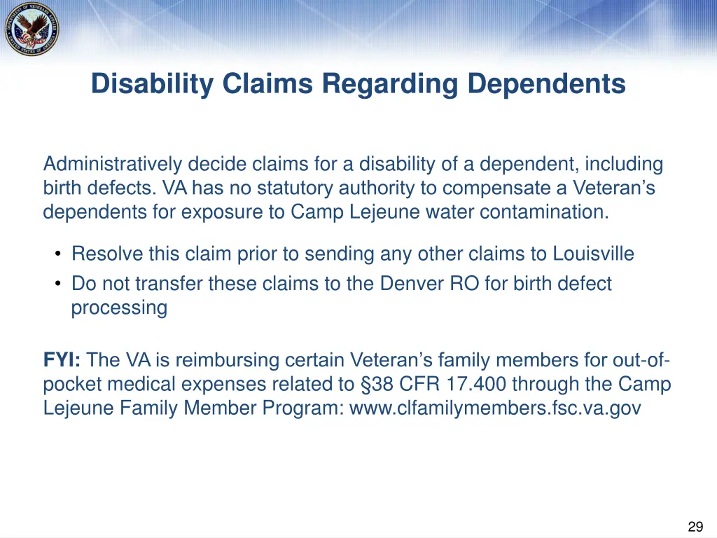 disability claims regarding dependents