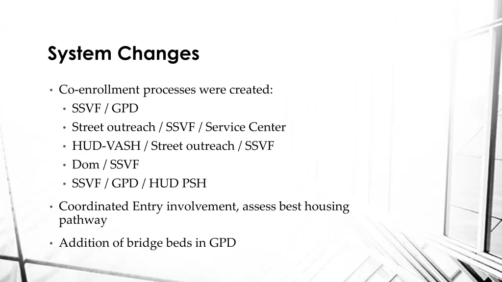 system changes