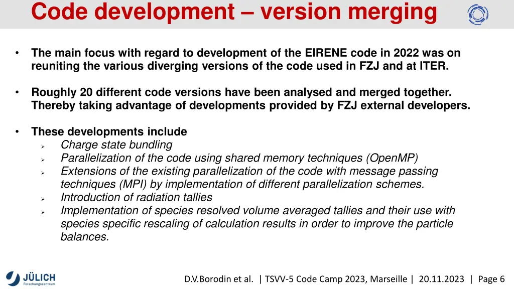 code development version merging