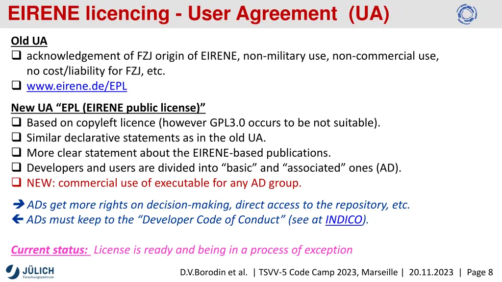 eirene licencing user agreement ua