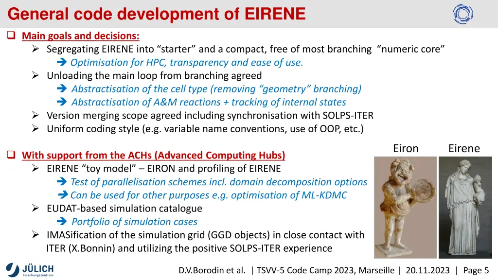 general code development of eirene