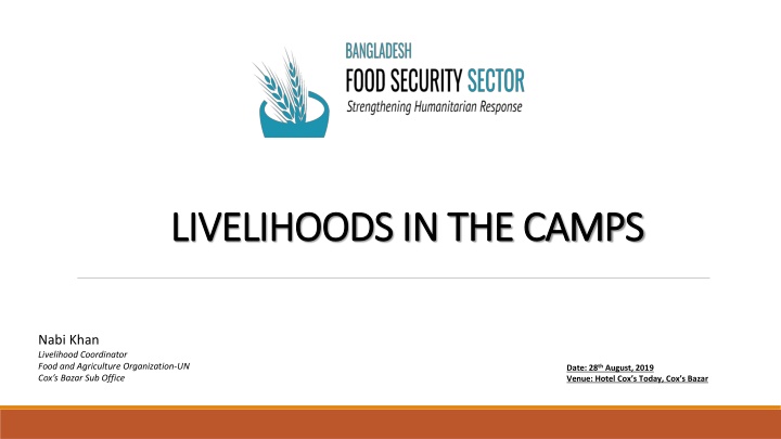 livelihoods in the camps livelihoods in the camps