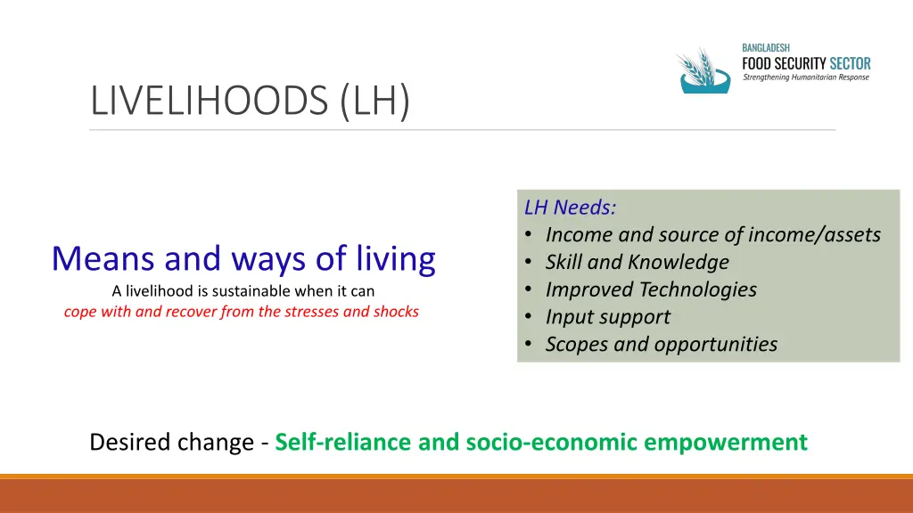 livelihoods lh