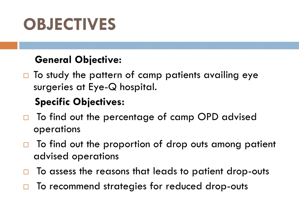 objectives