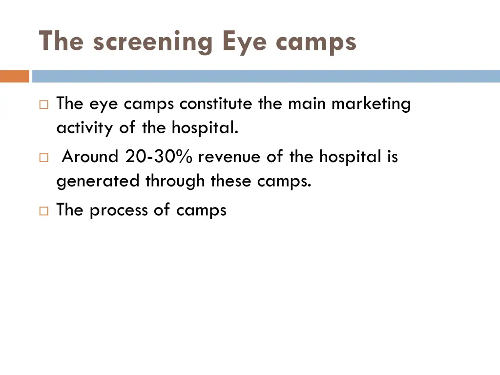 the screening eye camps