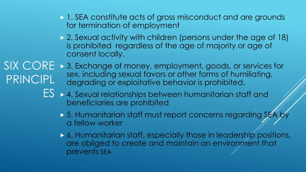 1 sea constitute acts of gross misconduct