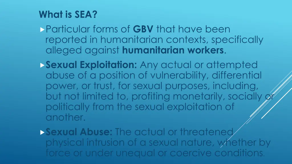 what is sea particular forms of gbv that have