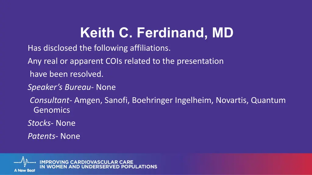 keith c ferdinand md