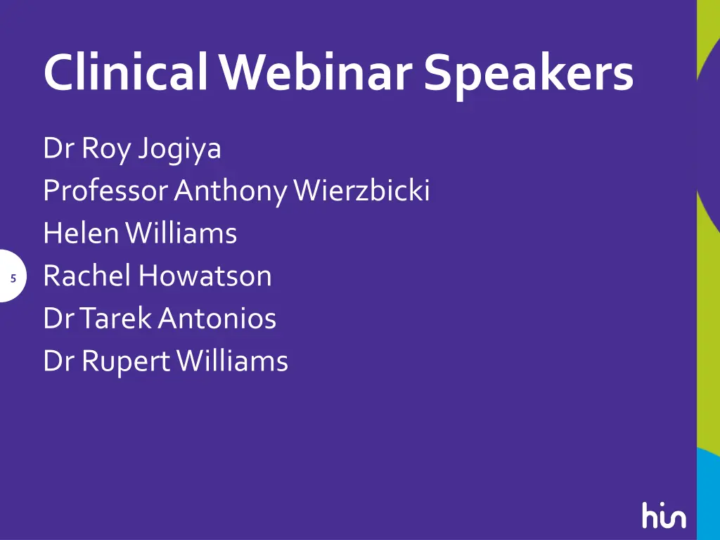 clinical webinar speakers