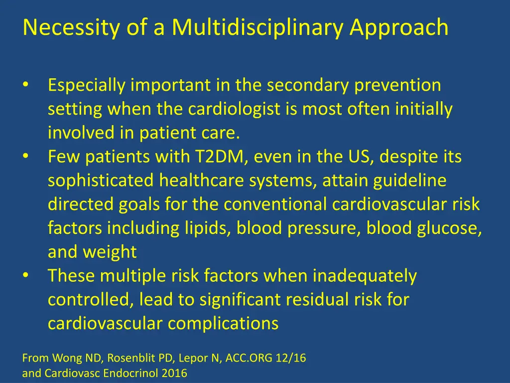 necessity of a multidisciplinary approach