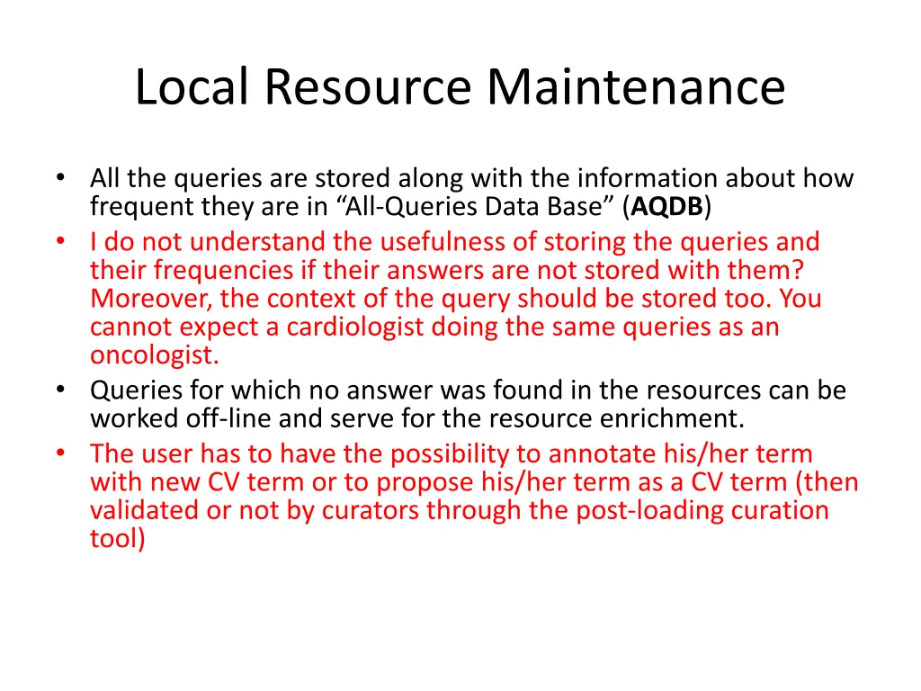 local resource maintenance