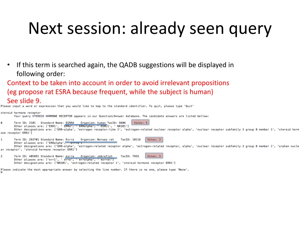 next session already seen query