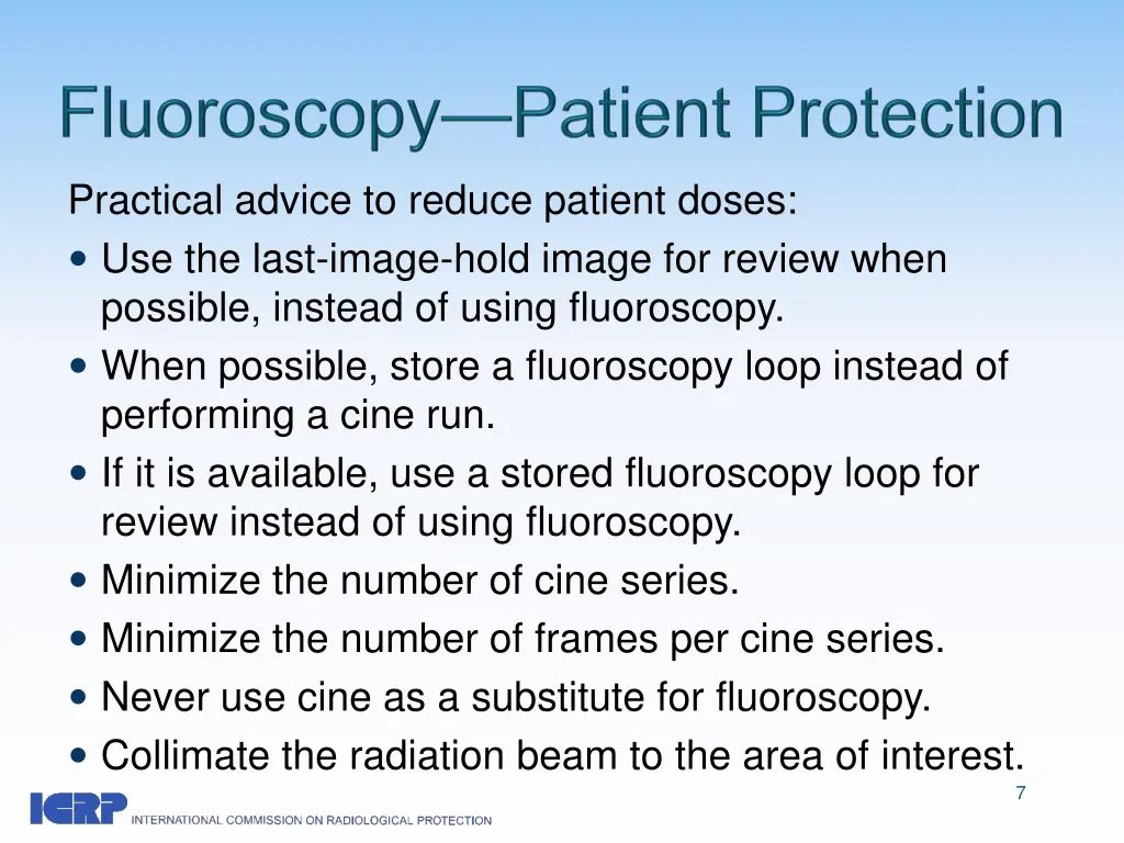 practical advice to reduce patient doses 1