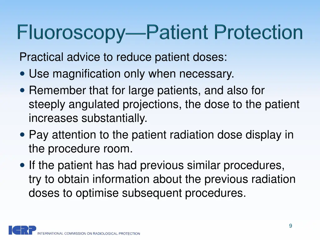 practical advice to reduce patient doses 3