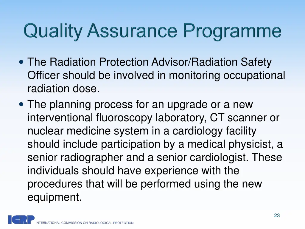 the radiation protection advisor radiation safety