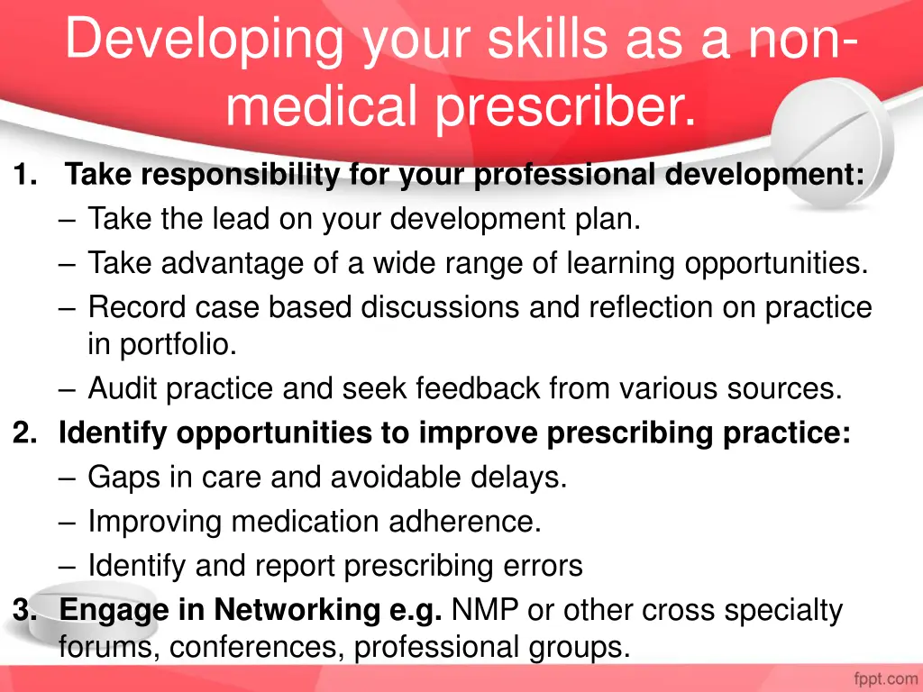 developing your skills as a non medical prescriber