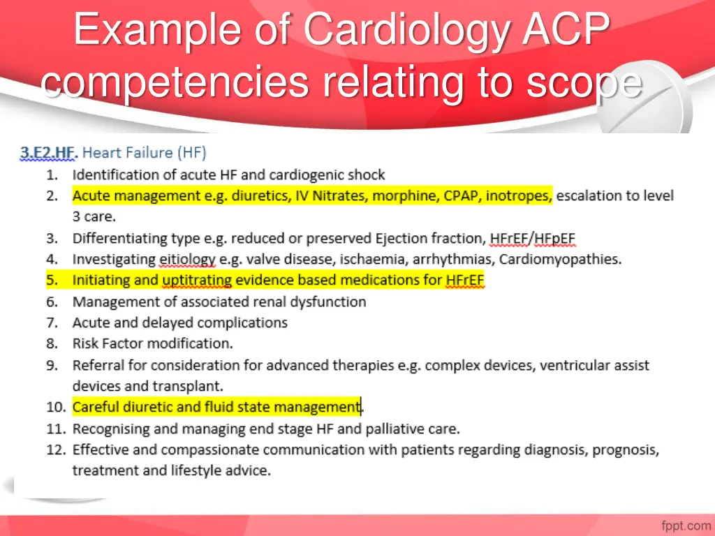 example of cardiology acp competencies relating