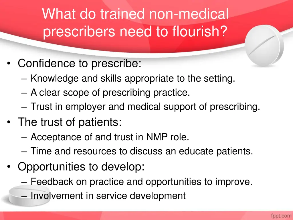 what do trained non medical prescribers need