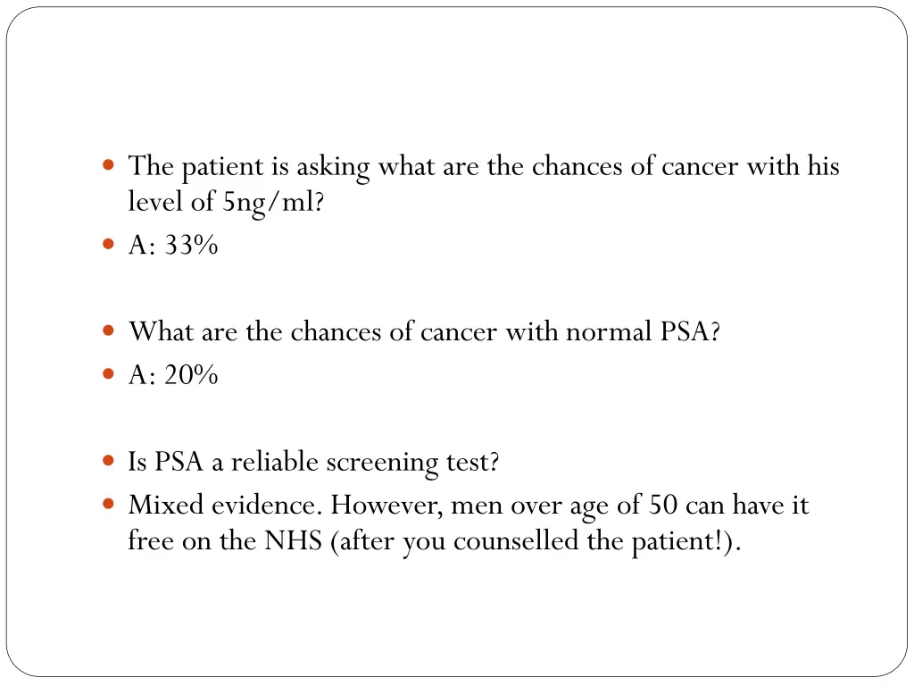 the patient is asking what are the chances