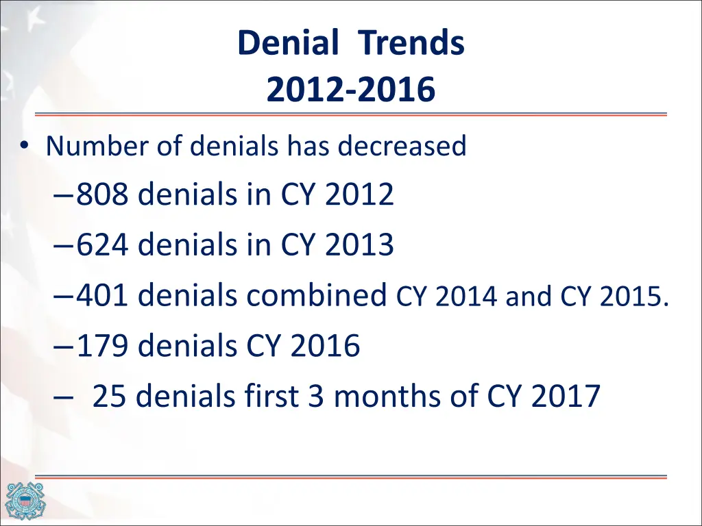 denial trends 2012 2016