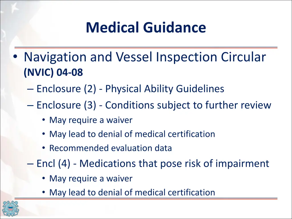 medical guidance