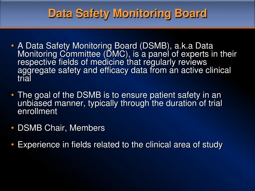 data safety monitoring board