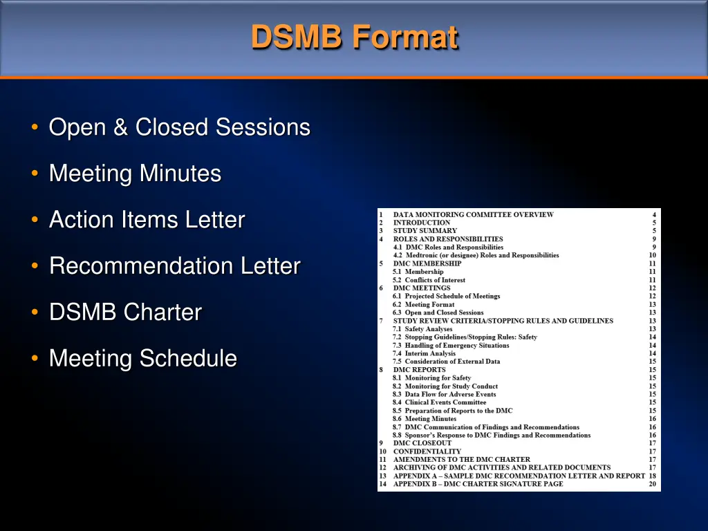 dsmb format 1