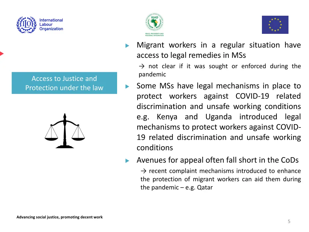 migrant workers in a regular situation have