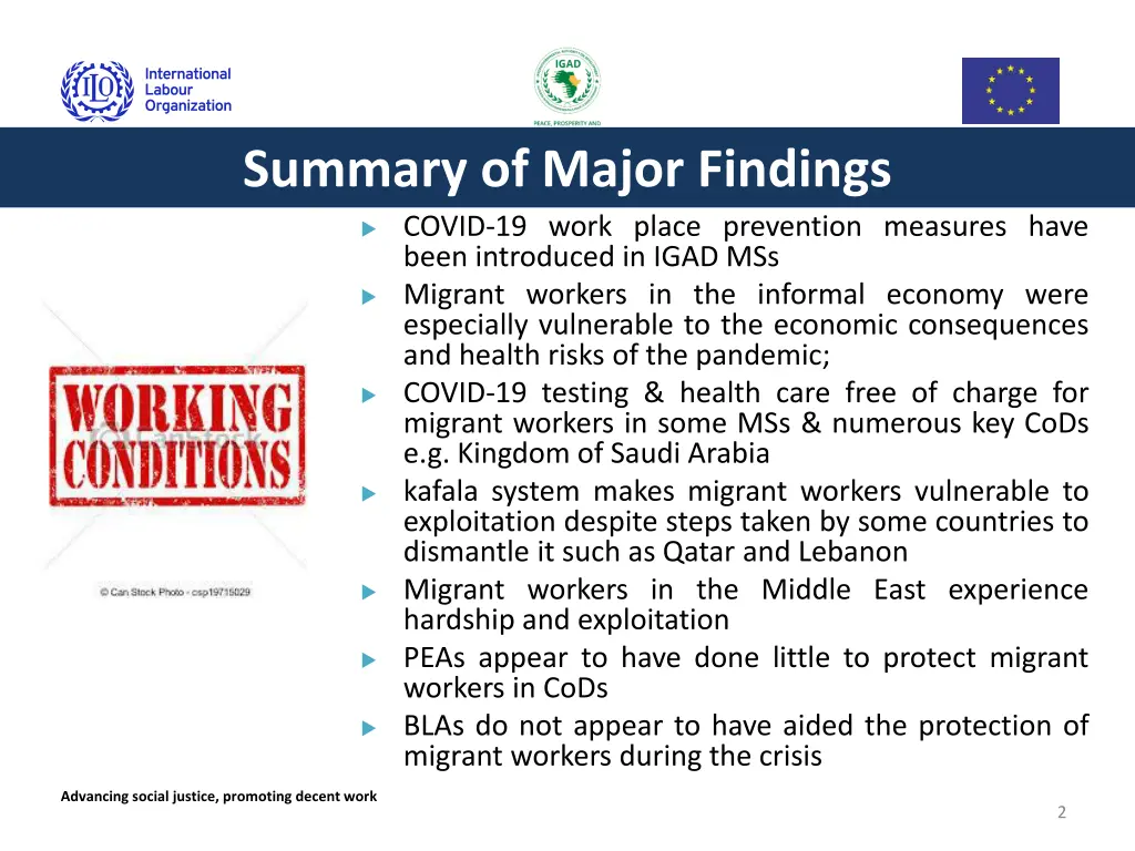 summary of major findings