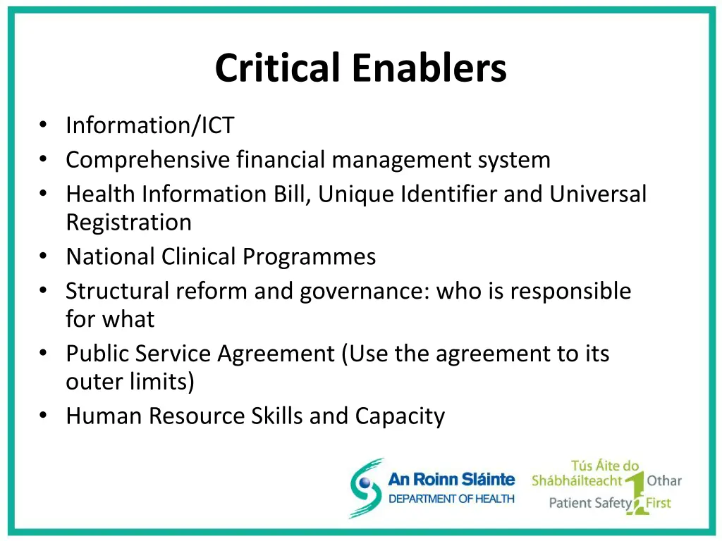 critical enablers