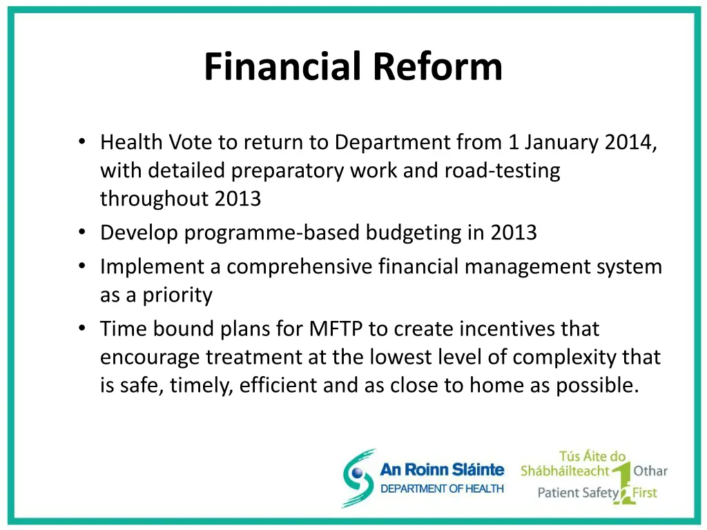 financial reform