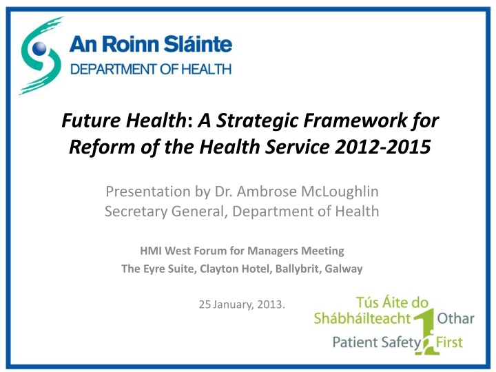 future health a strategic framework for reform