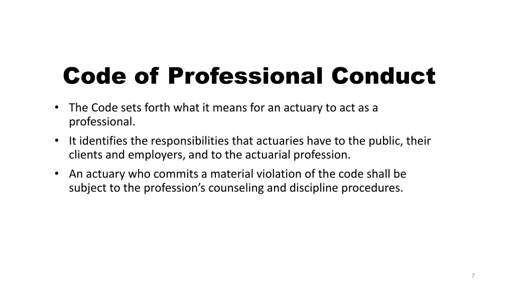 code of professional conduct