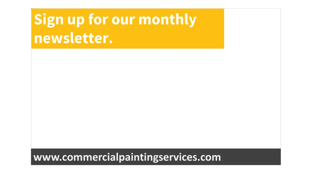 sign up for our monthly newsletter